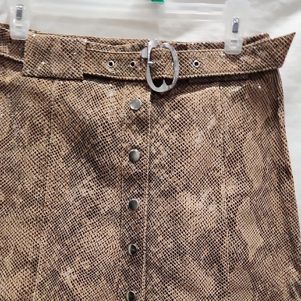 Zara Tan Patterned Mini Skirt Snake Print